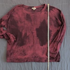 Nine Britton Maroon Textured Knit Top